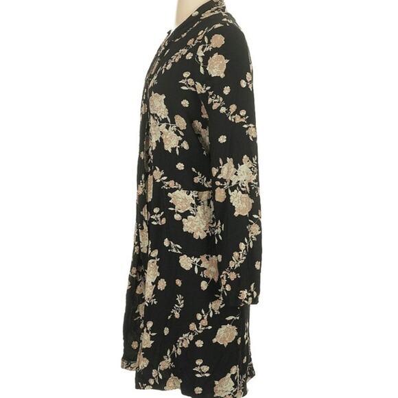 Jen's Pirate Booty Cortes Jacket Obsidian Spanish Rose Print kimono blk long P S - Picture 4 of 12